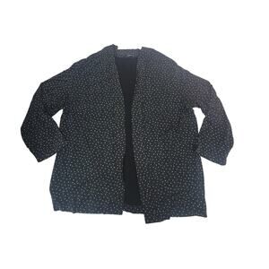 Vikki VI BLack Open 3/4 Sleeve Cardigan 1x